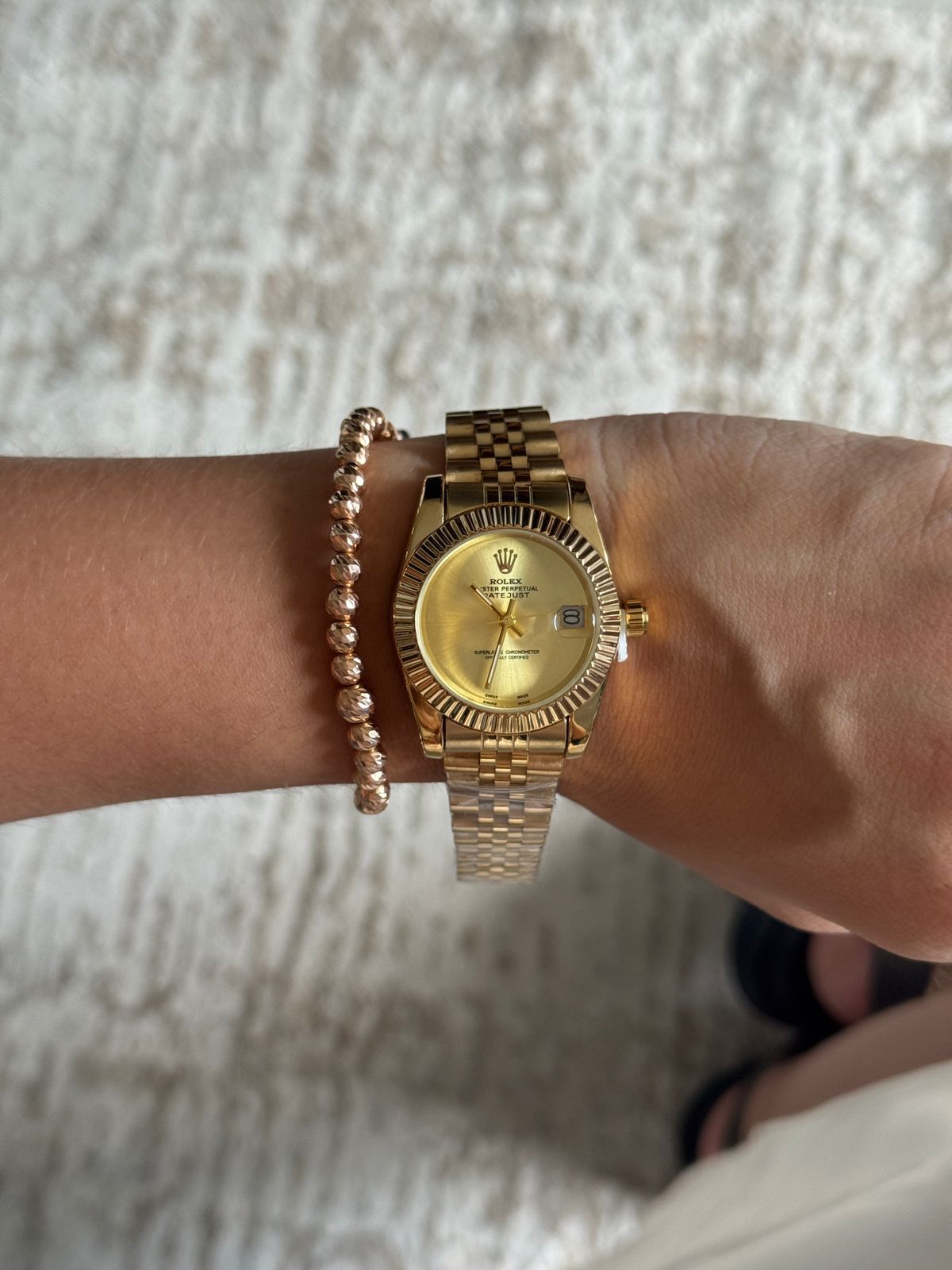 Rlx Datejust Mujer Dorado Tablero Dorado