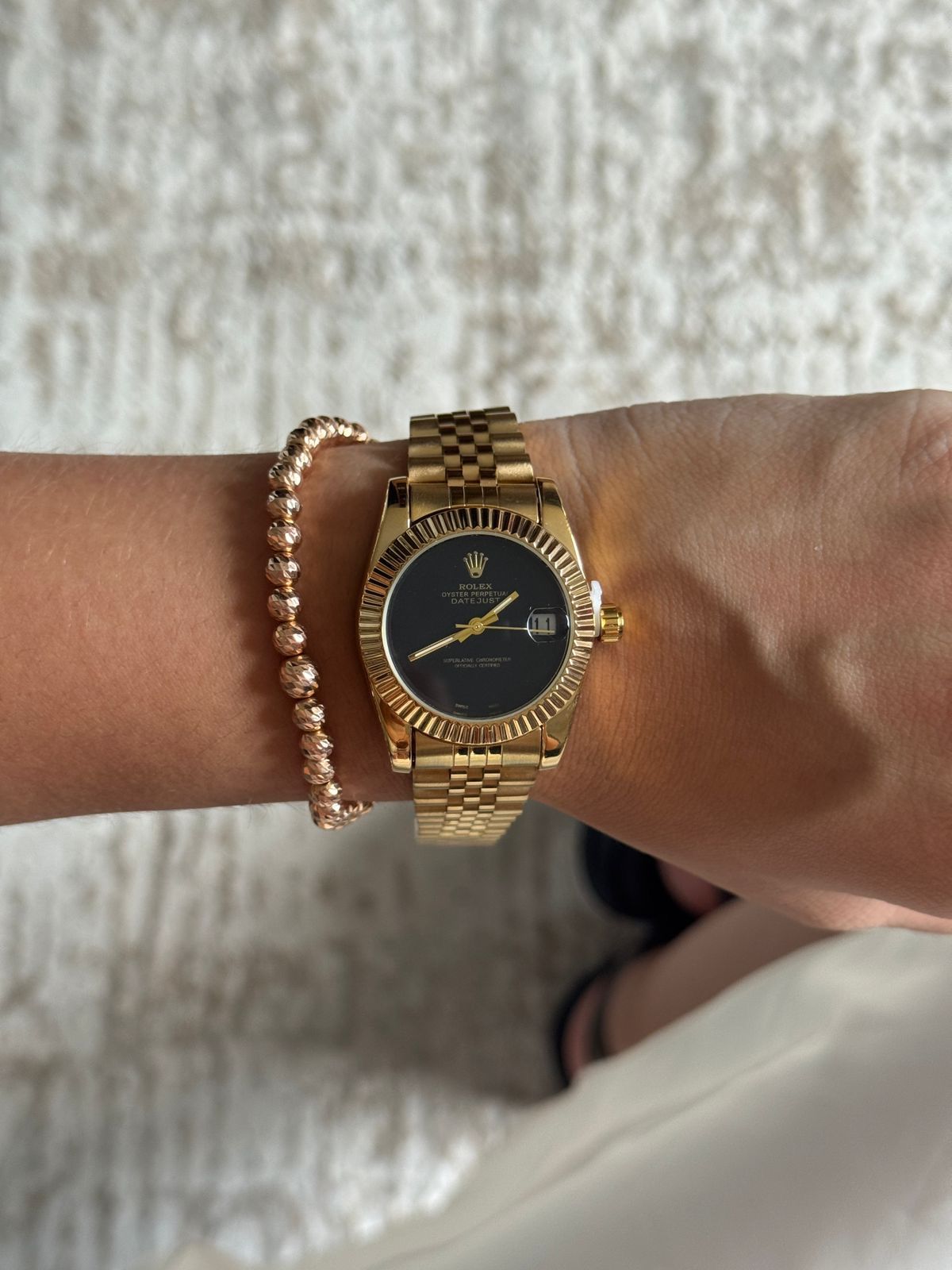 Rlx Datejust 2 Mujer Dorado Tablero Negro
