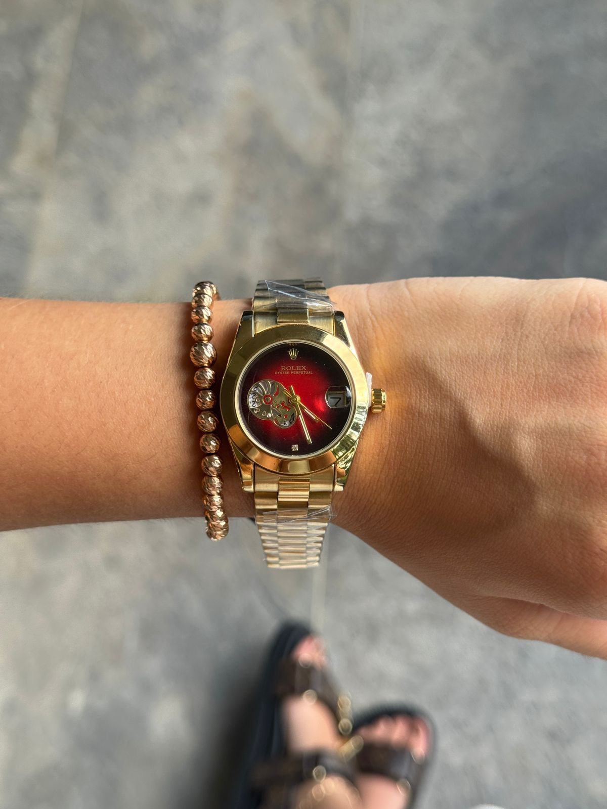 RLX Datejust 230 Mujer Dorado Tablero Rojo