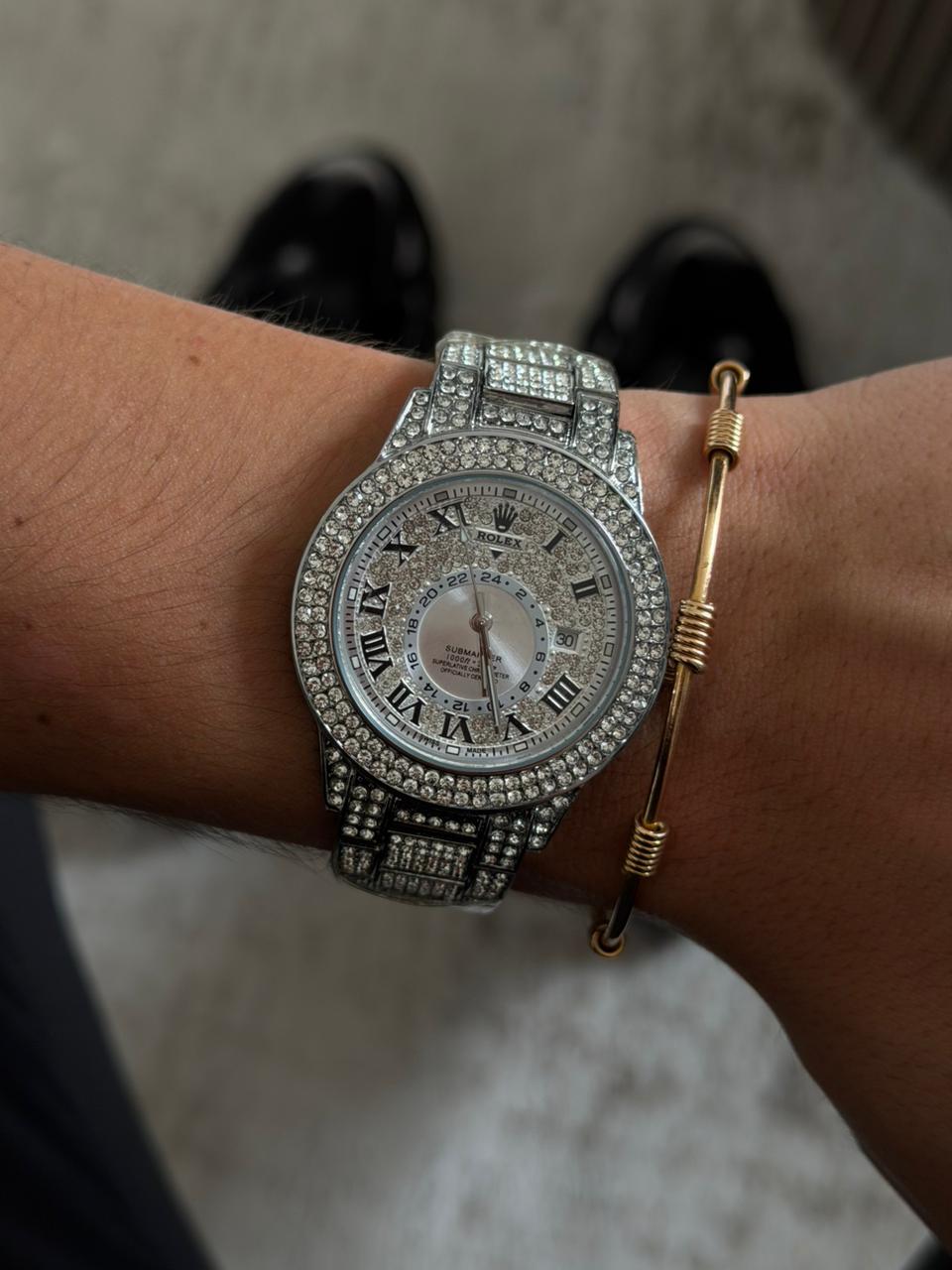 Rlx Diamond Roman Sky Plateado Tablero Plateado