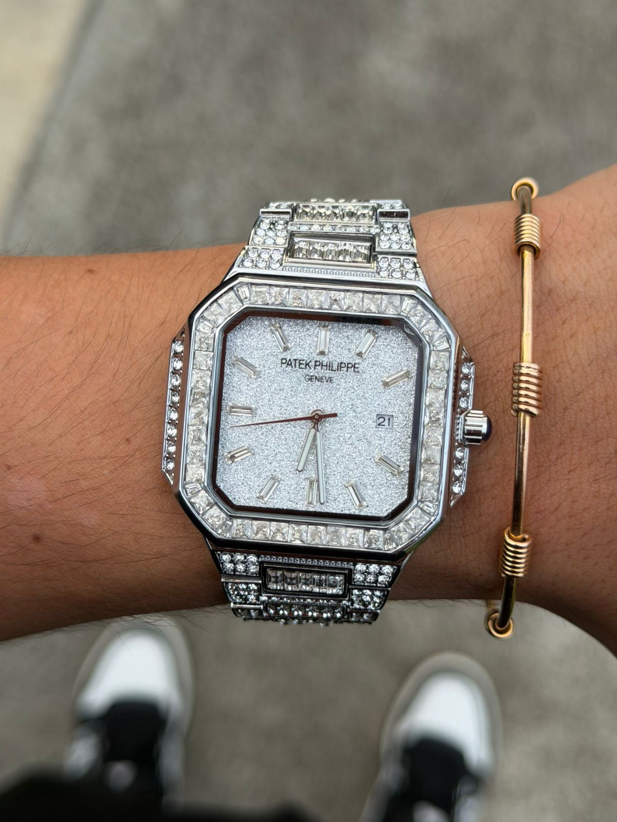 Patk Diamond Plateado Tablero Plateado Brillante