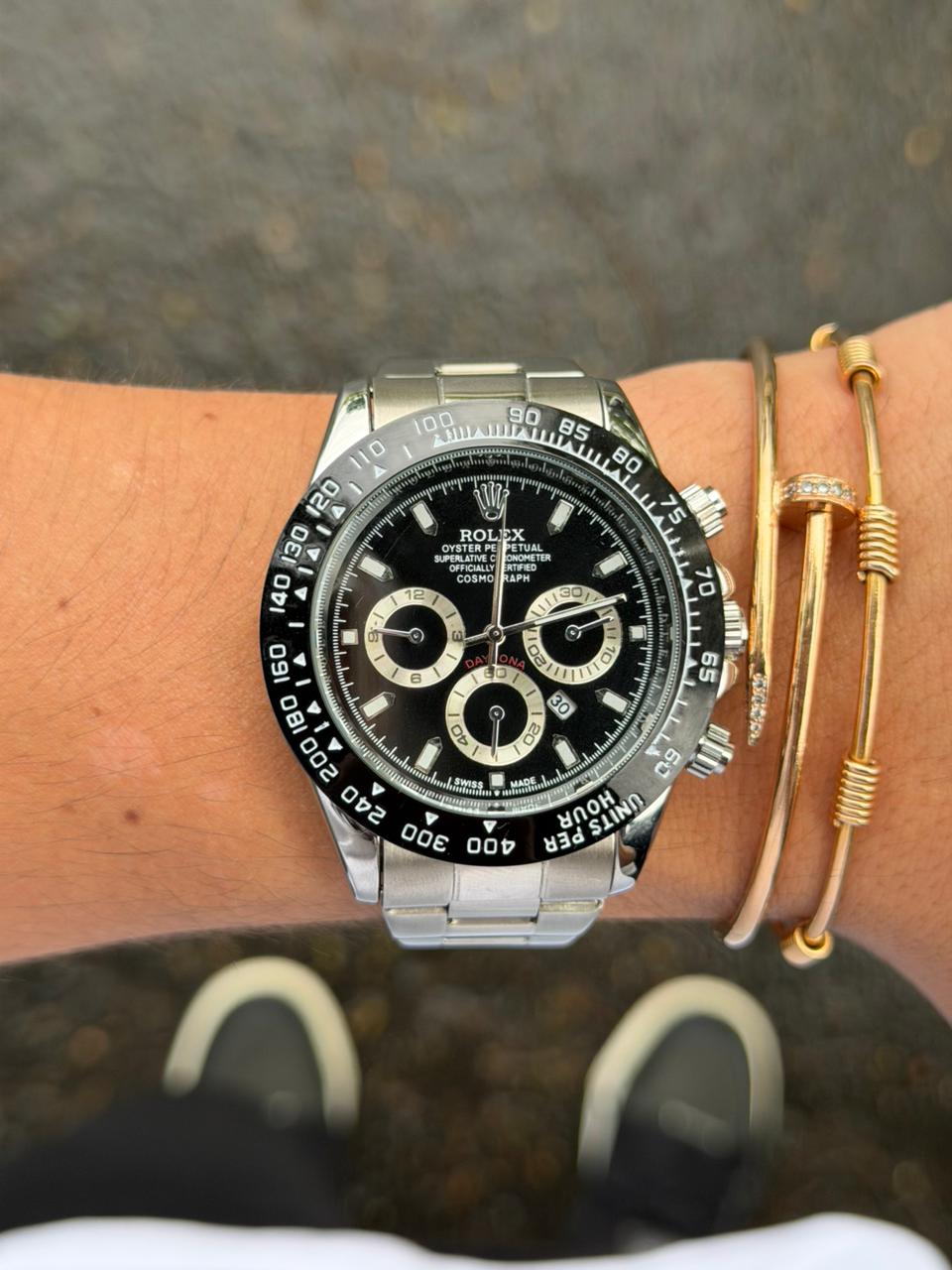 Rlx Daytn Plateado Tablero Negro Negro