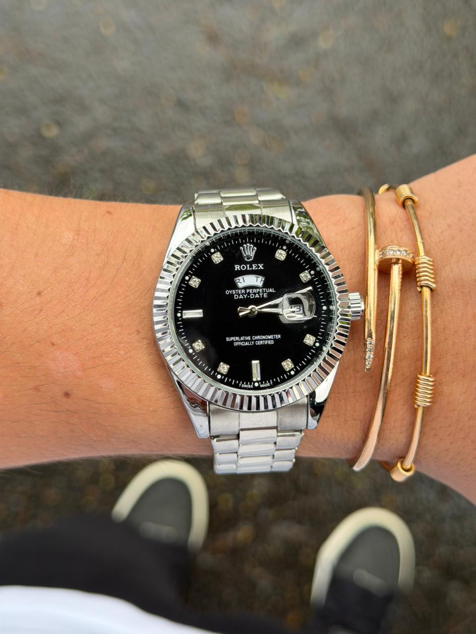 Rlx Diamond Plateado Tablero Negro