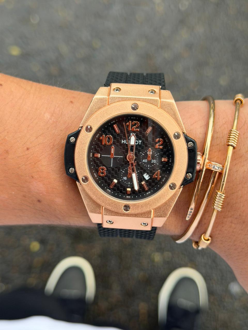 Hblt Goma Negra Tablero Negro Dorado