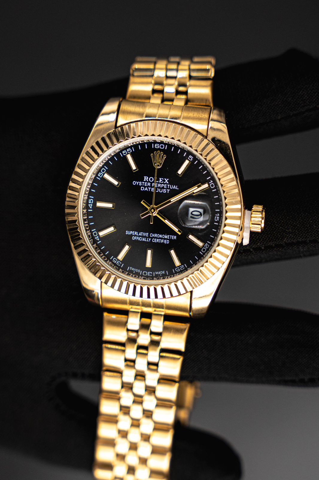 Rlx Trenzado Dorado Tablero Negro