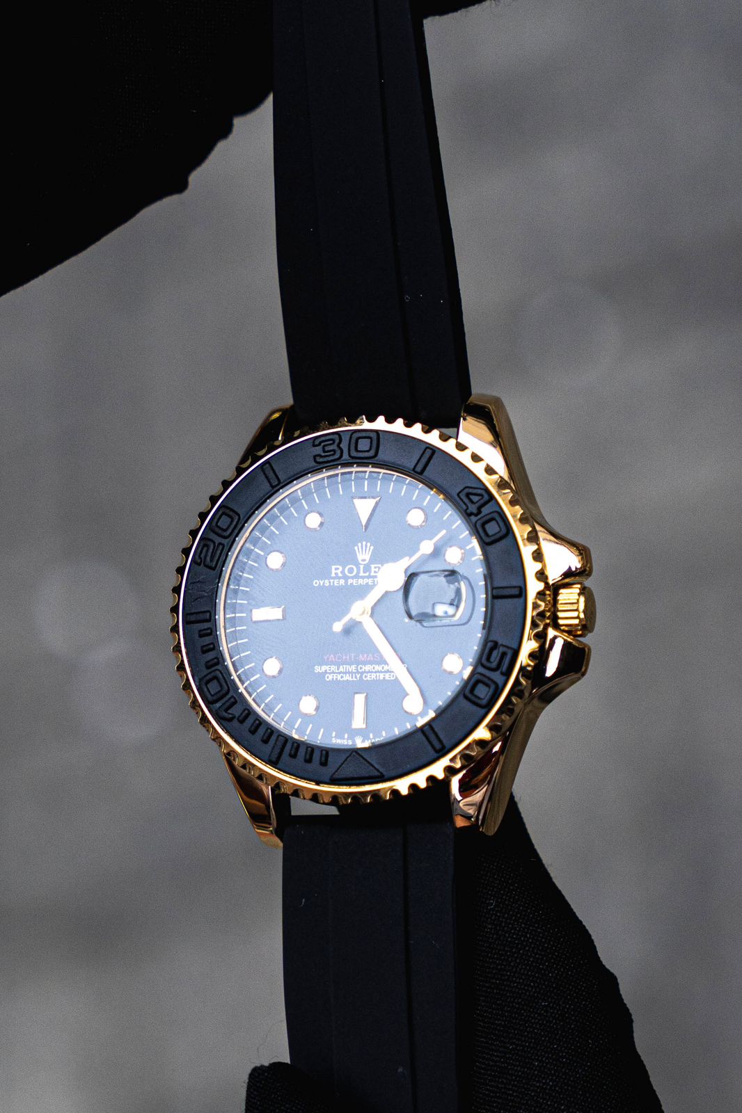 Rlx Goma Negra Tablero Negro Oro Rosa Negro