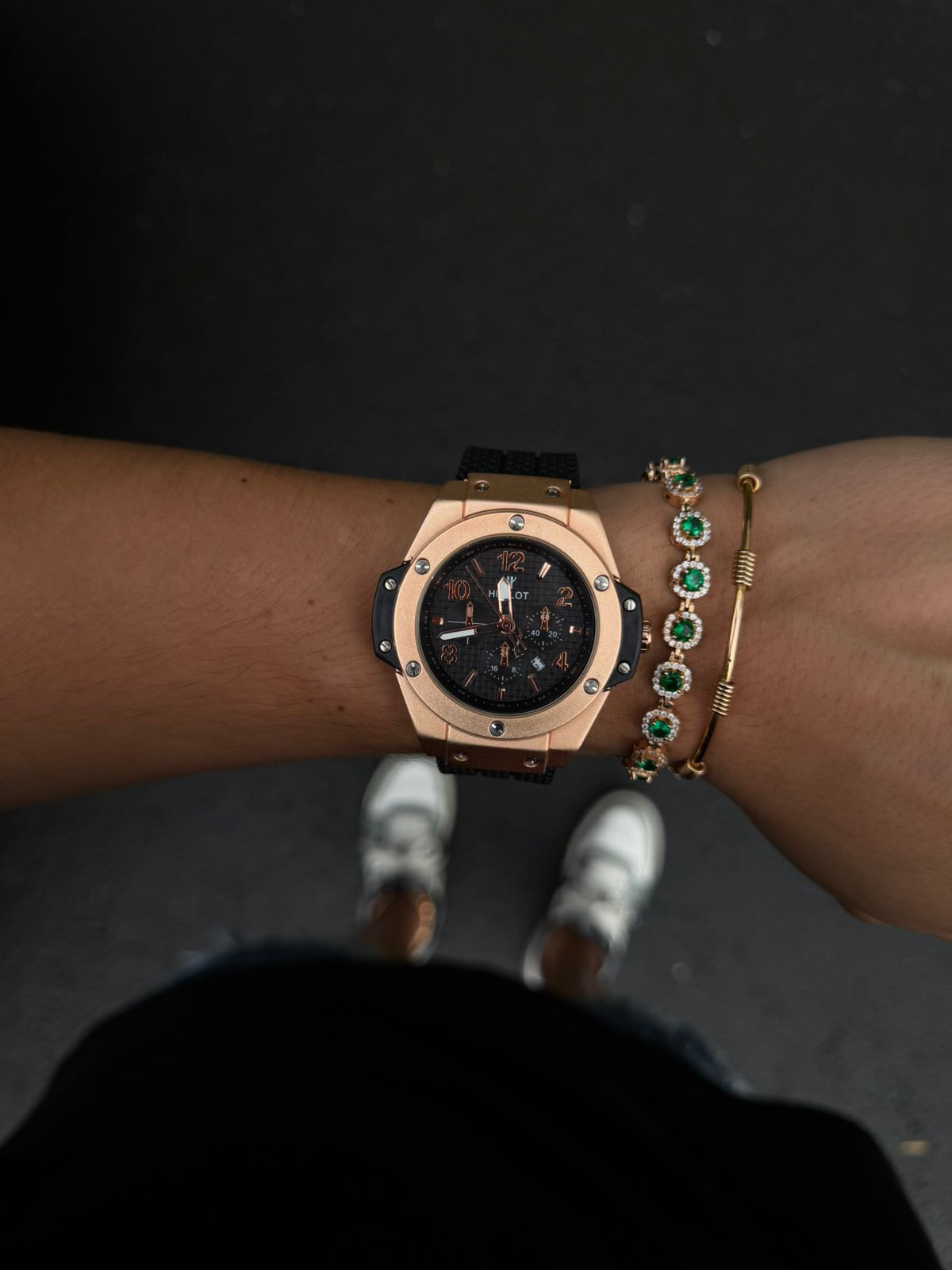 Hblt Goma Negra Tablero Negro Dorado