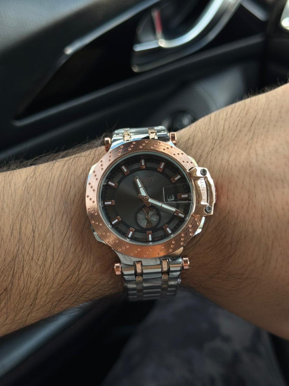 Tsst Metal Bicolor Oro Rosa Tablero Negro-Oro Rosa