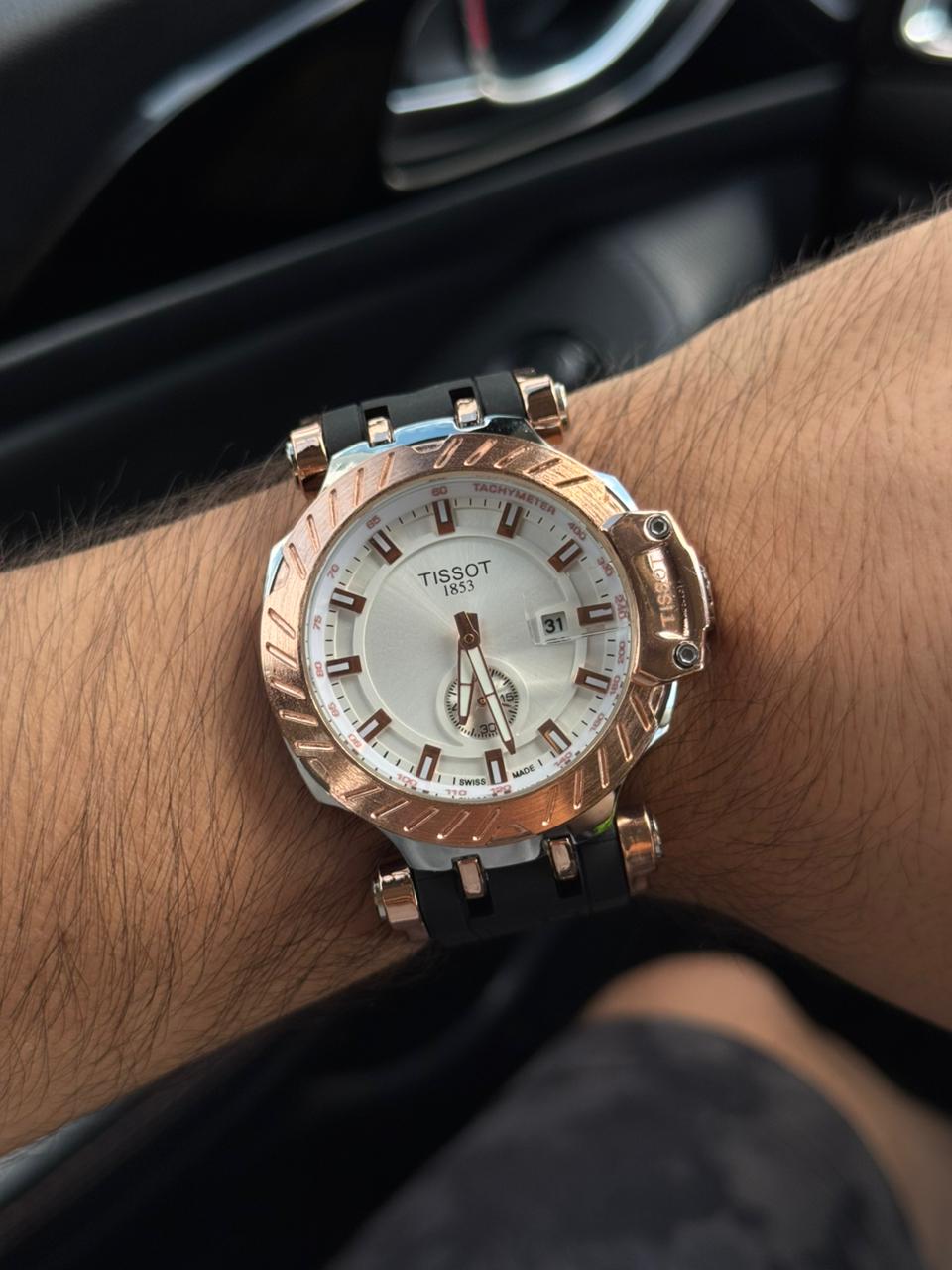 Tsst Goma Negra Tablero Plateado Oro Rosa