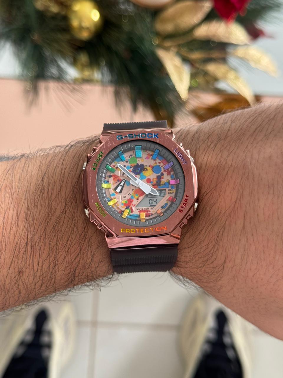 G-Shck Premium Metalico Cafe Tablero Rosado Colores