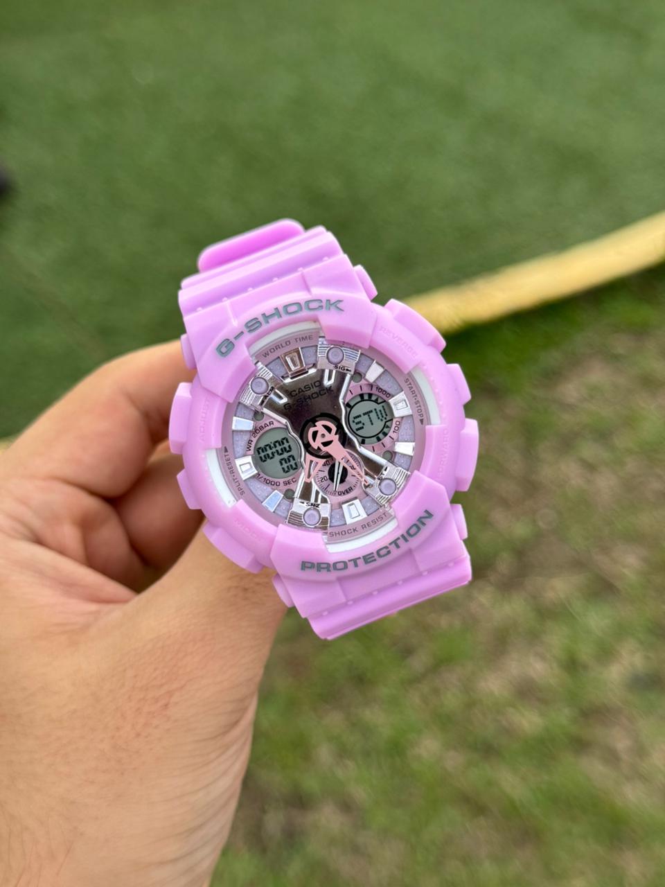 G-shck World Time Lila Tablero Plateado