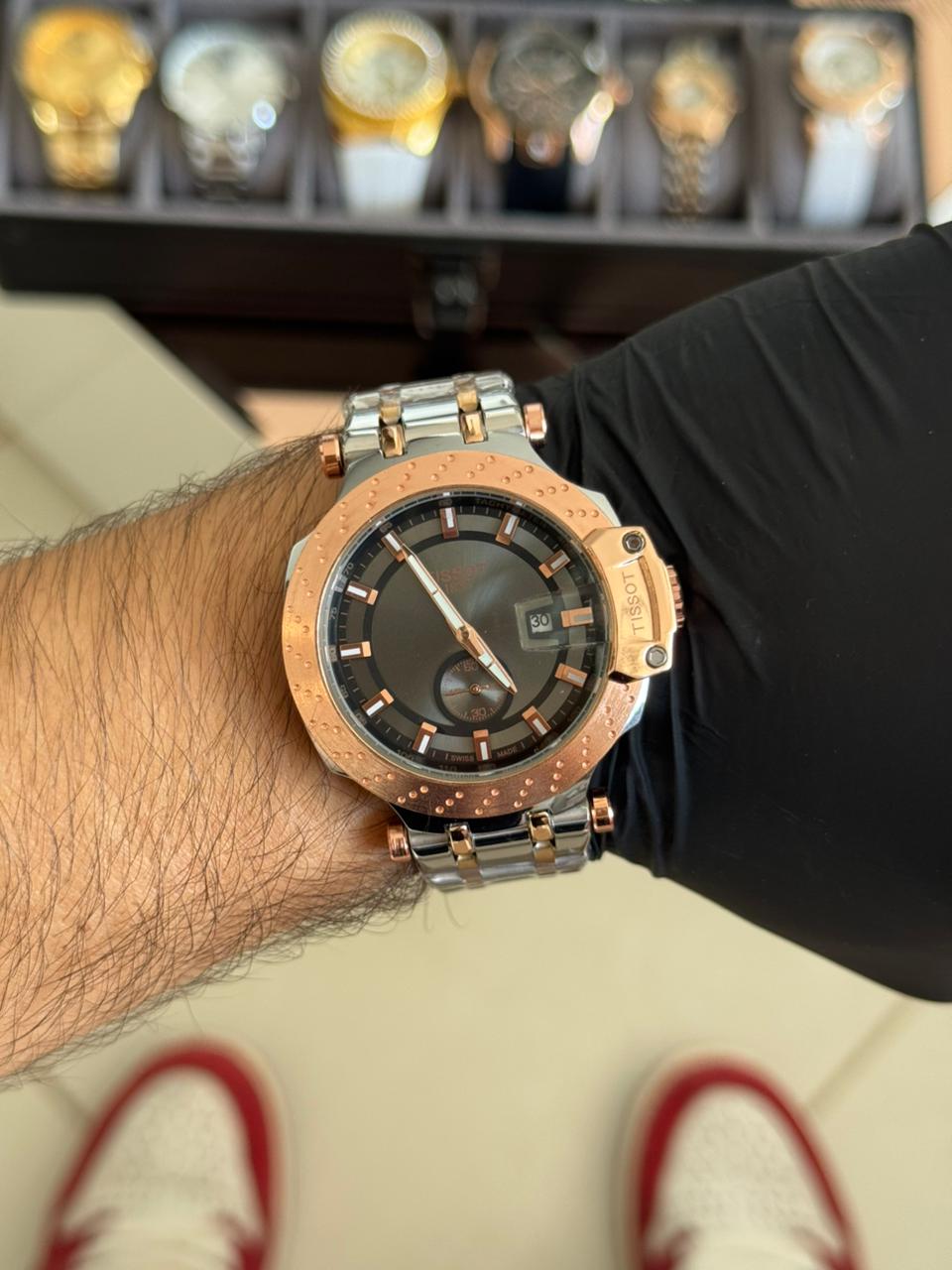 Tsst Metal Bicolor Oro Rosa Tablero Negro-Oro Rosa