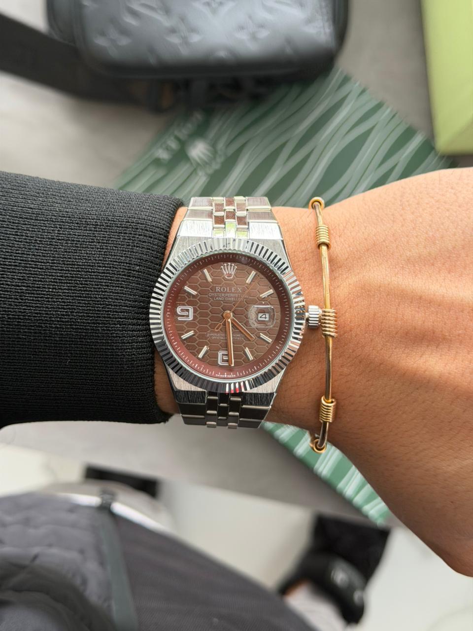 Rlx Lx Plateado Tablero Cafe