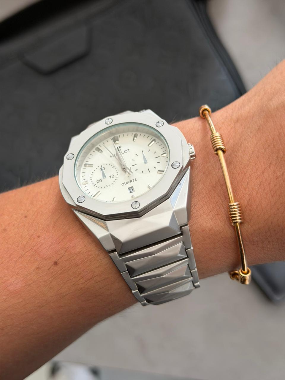 Hblt Resina Gris Crono Tablero Gris