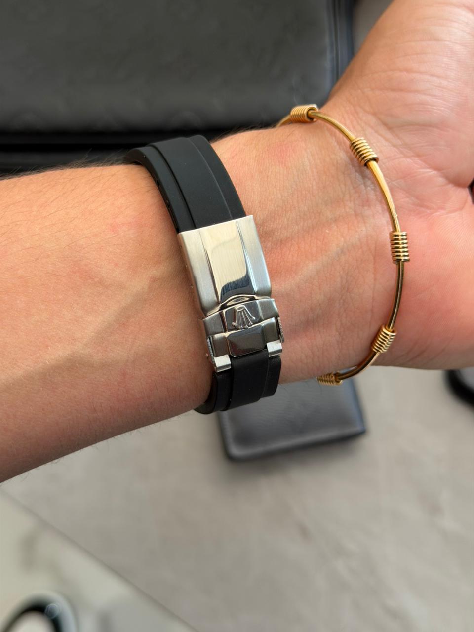 Rlx Day Goma Negra Tablero Plateado  Negro