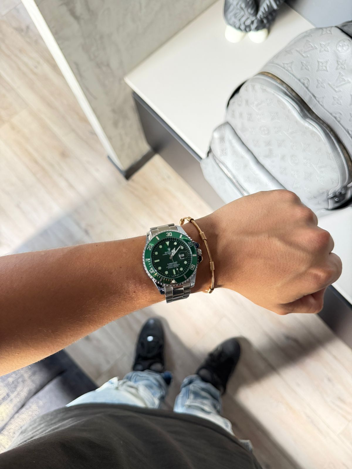 Rlx 2026 Submariner Plateado Tablero Verde Bisel Verde