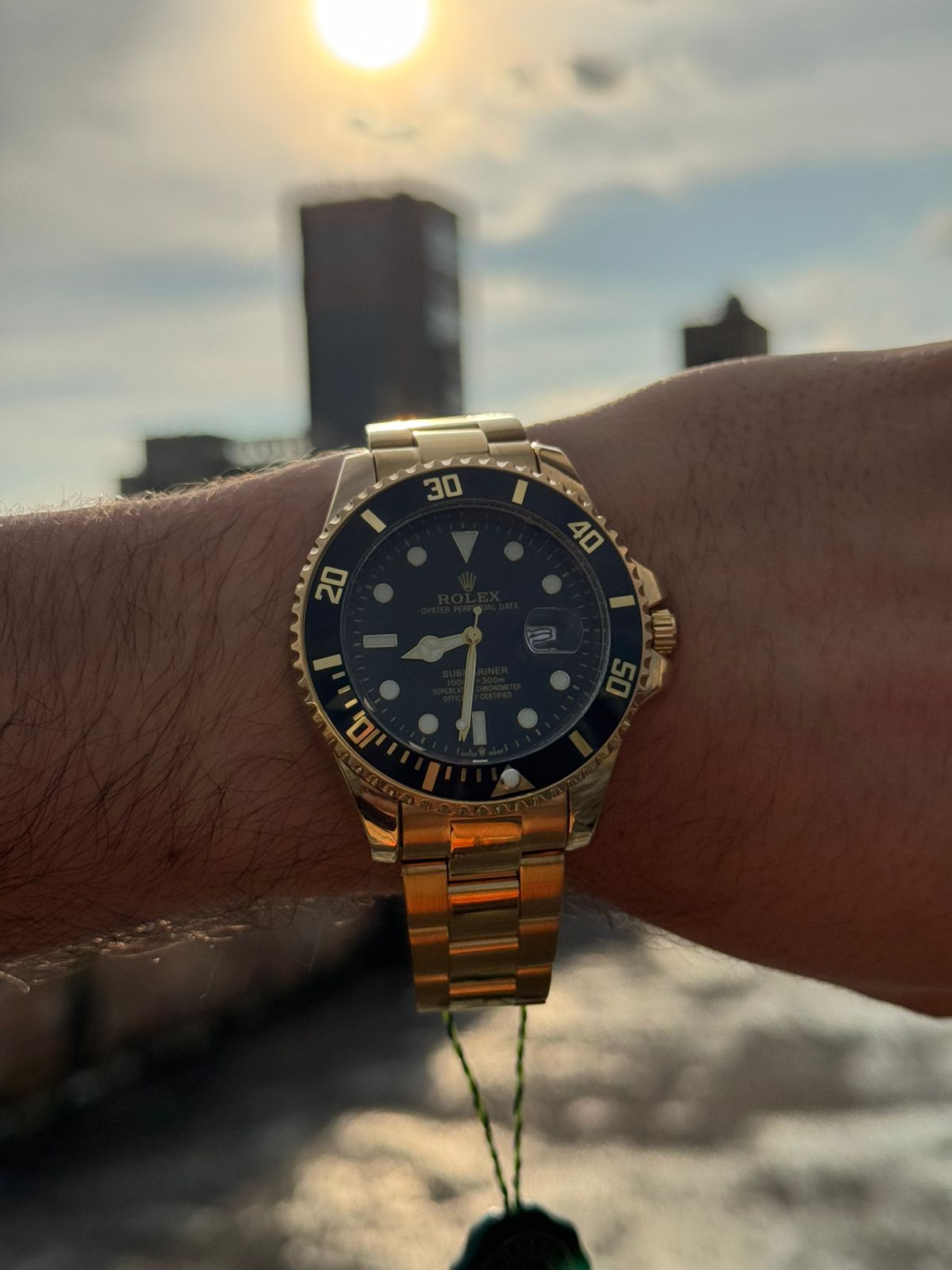 Rlx 2026 Submariner Dorado Tablero Negro Bisel Negro