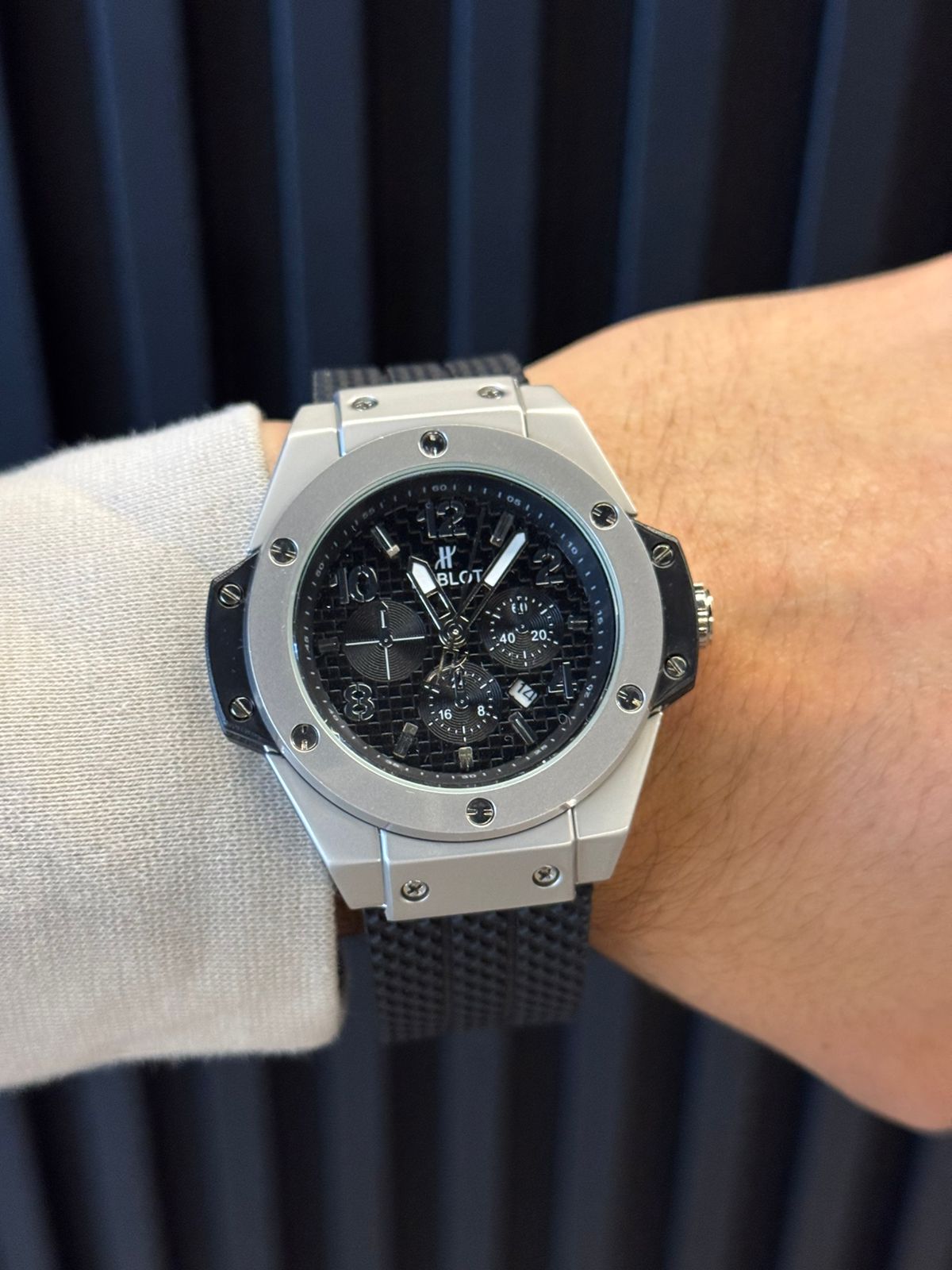 Hblt Goma Negra Tablero Negro Plateado