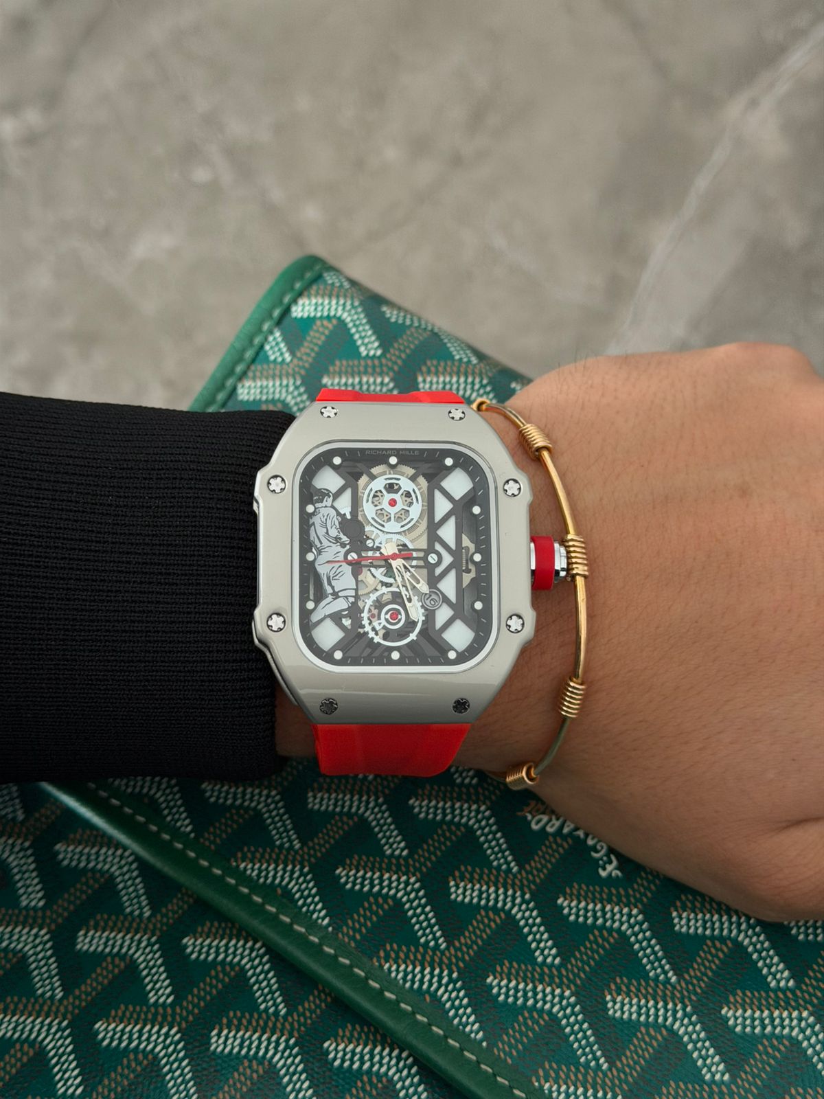 Rchrd Mll C7 Goma Rojo Tablero Plateado