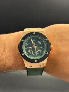 Hblt Big Bang Cuero Verde Tablero Negro Oro Rosa Negro
