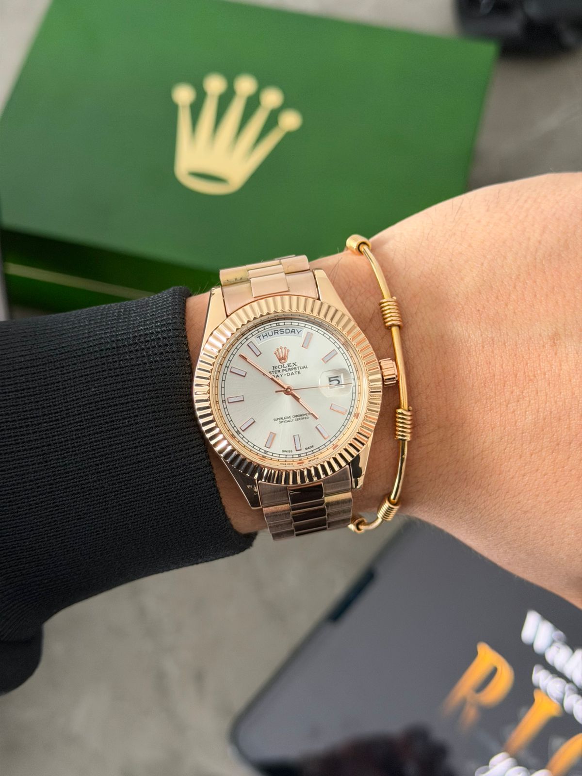 Rlx President Oro Rosa Tablero Plateado