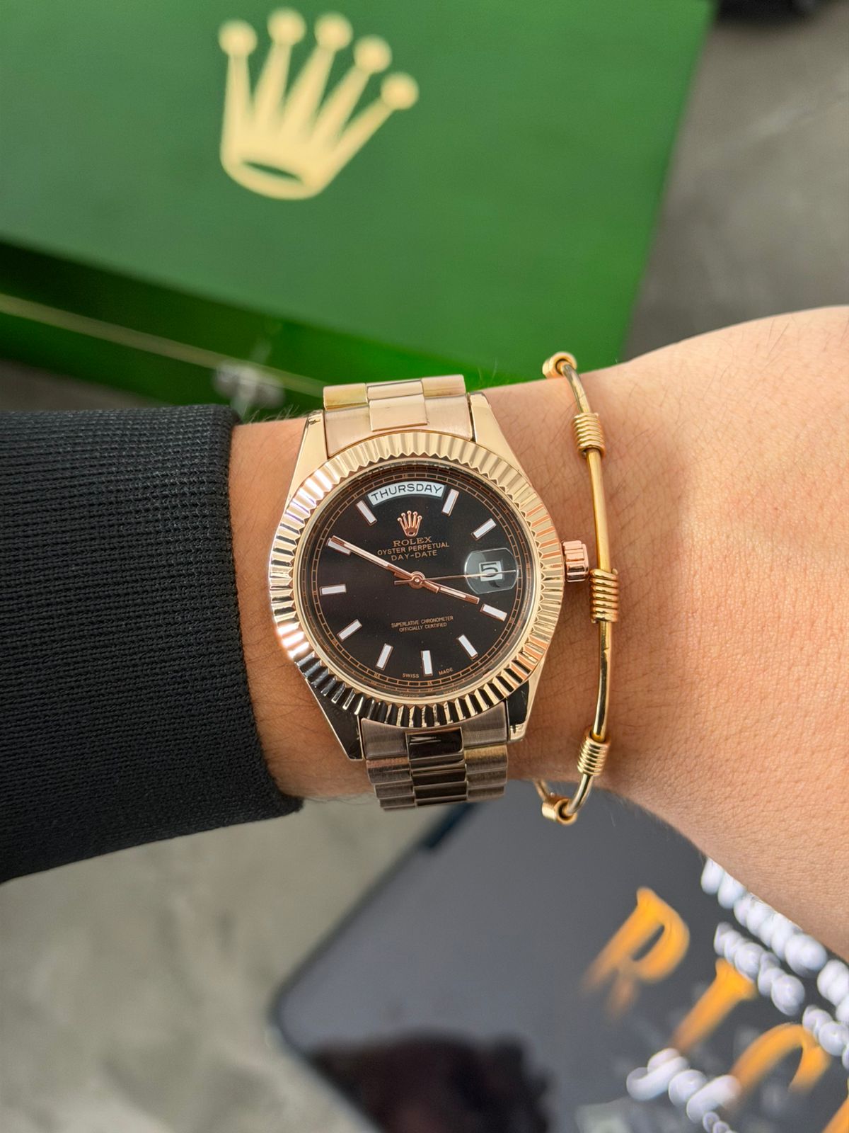 Rlx President Oro Rosa Tablero Negro