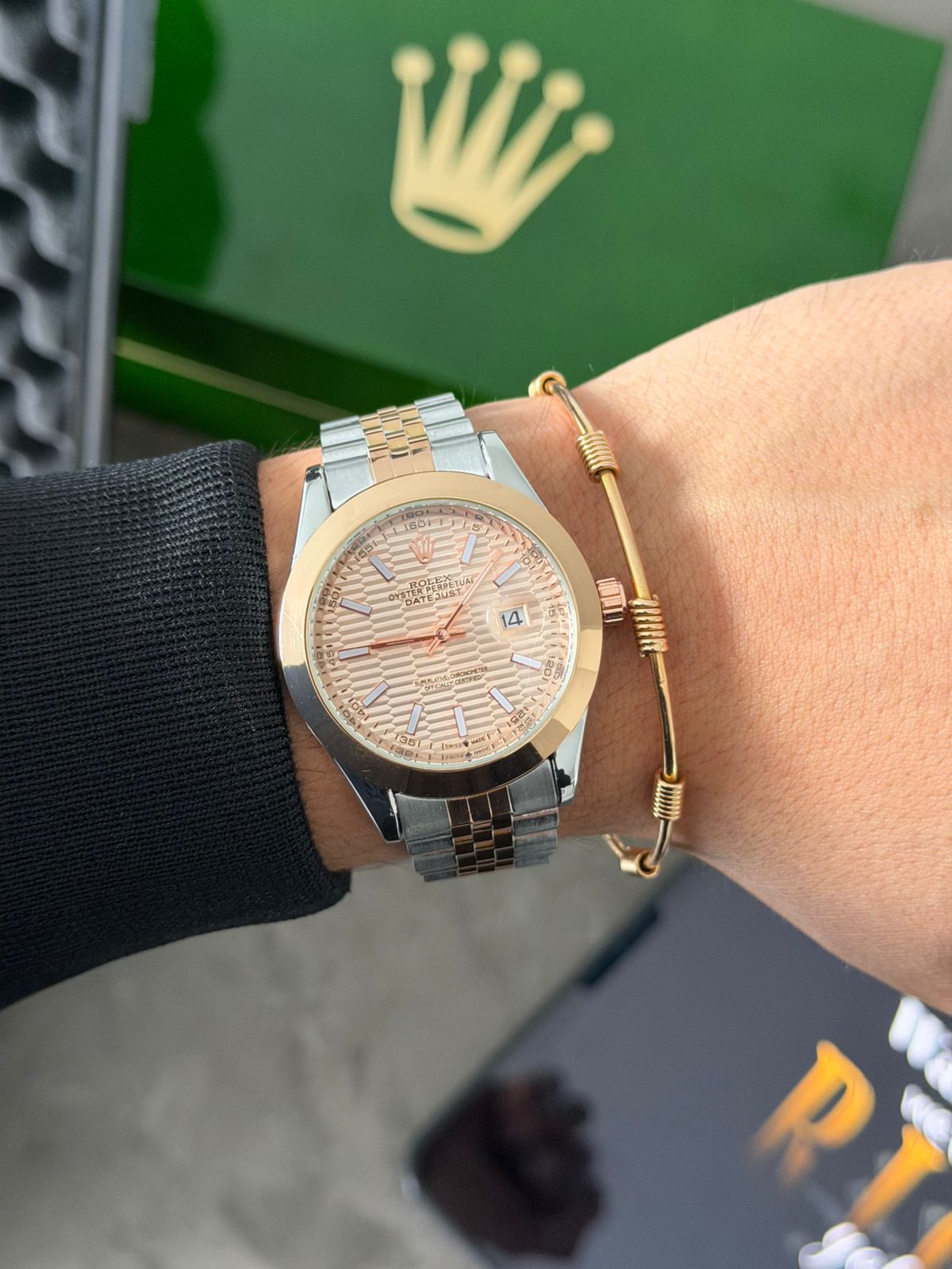 Rlx RSP Texturizado Bicolor Oro Rosa Tablero Oro Rosa