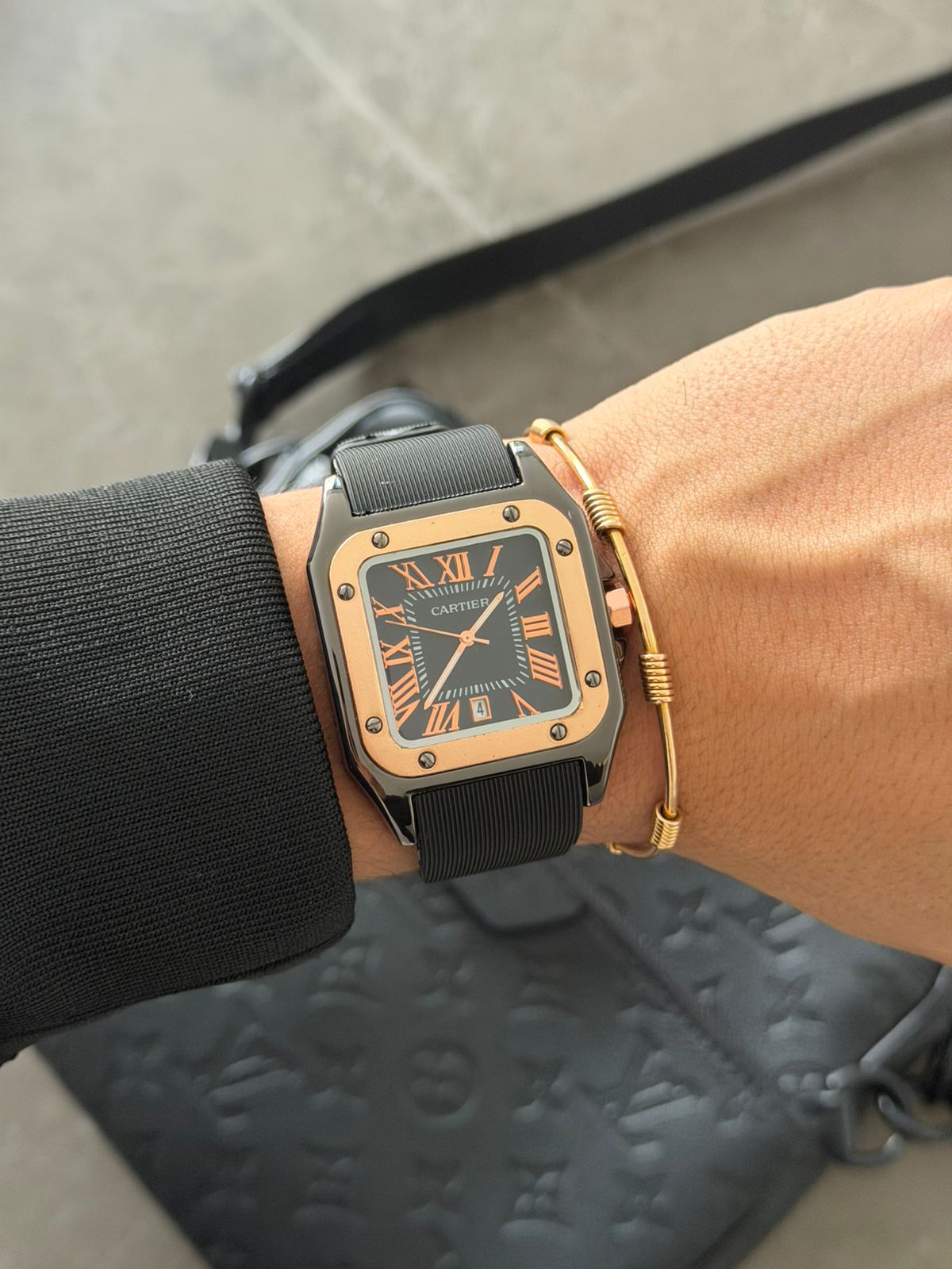 Crtr Santos New Goma Negra Tablero Negro Oro Rosa