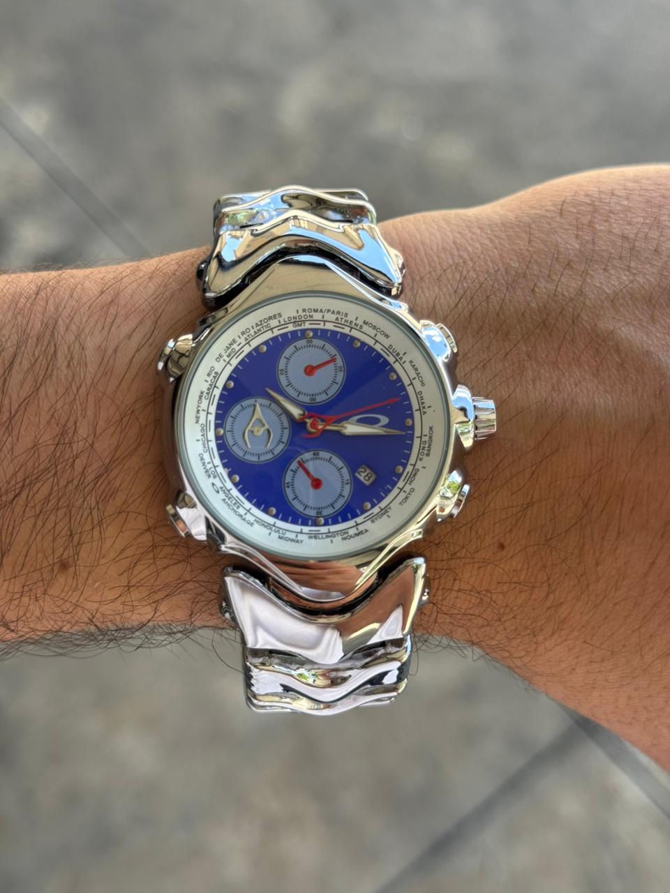 Okey Gmt Plateado Tablero Azul Blanco