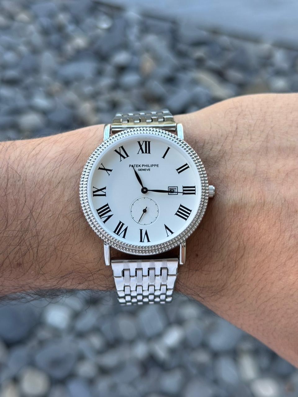 Patk Phlppe Calatrava Plateado Tablero Blanco