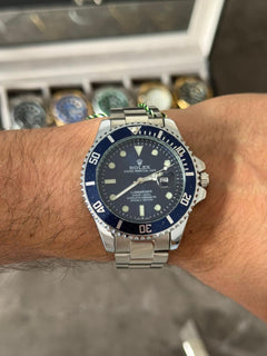 Rlx 2026 Submariner Plateado Tablero Azul Bisel Azul