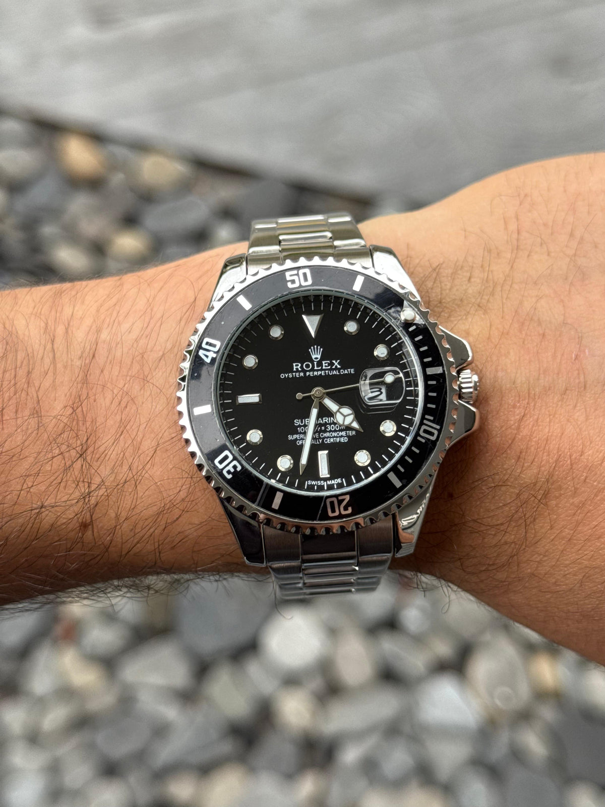 Rlx 2026 Submariner Plateado Tablero Negro Bisel Negro