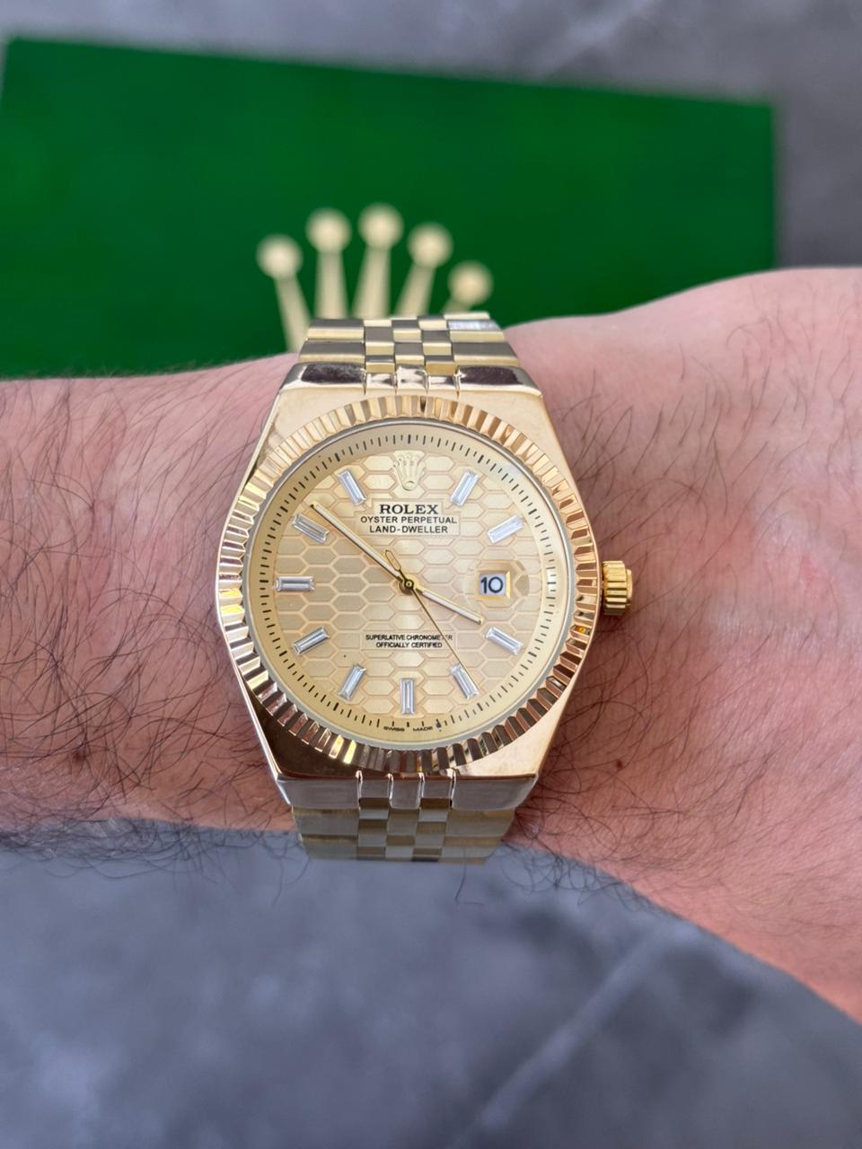 Rlx Oyster Luxe Dorado Tablero Dorado