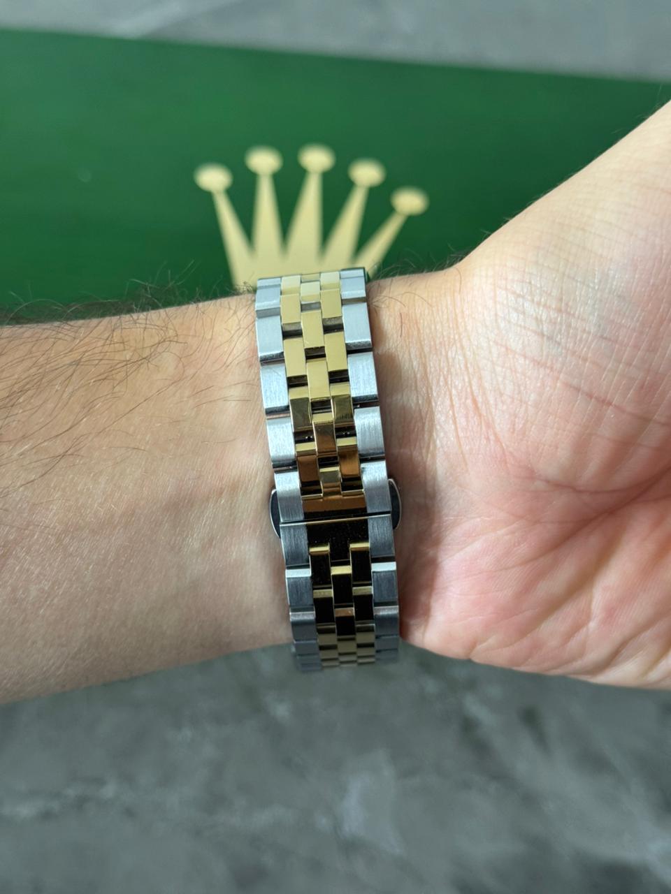 Rlx Lx Arabe liso Bicolor Dorado Tablero Plateado