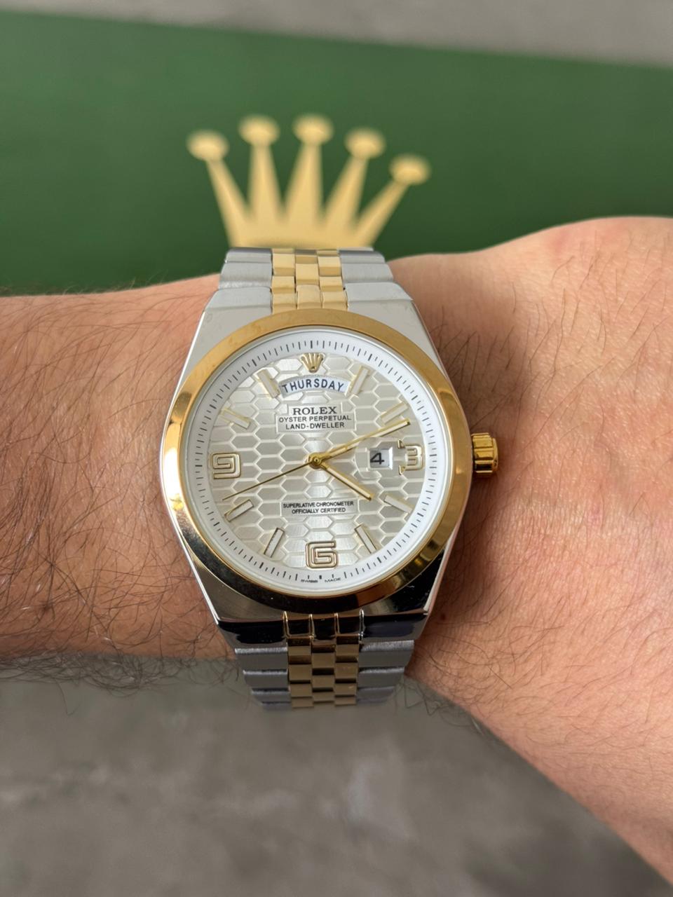 Rlx Lx Liso Bicolor Dorado Tablero Plateado