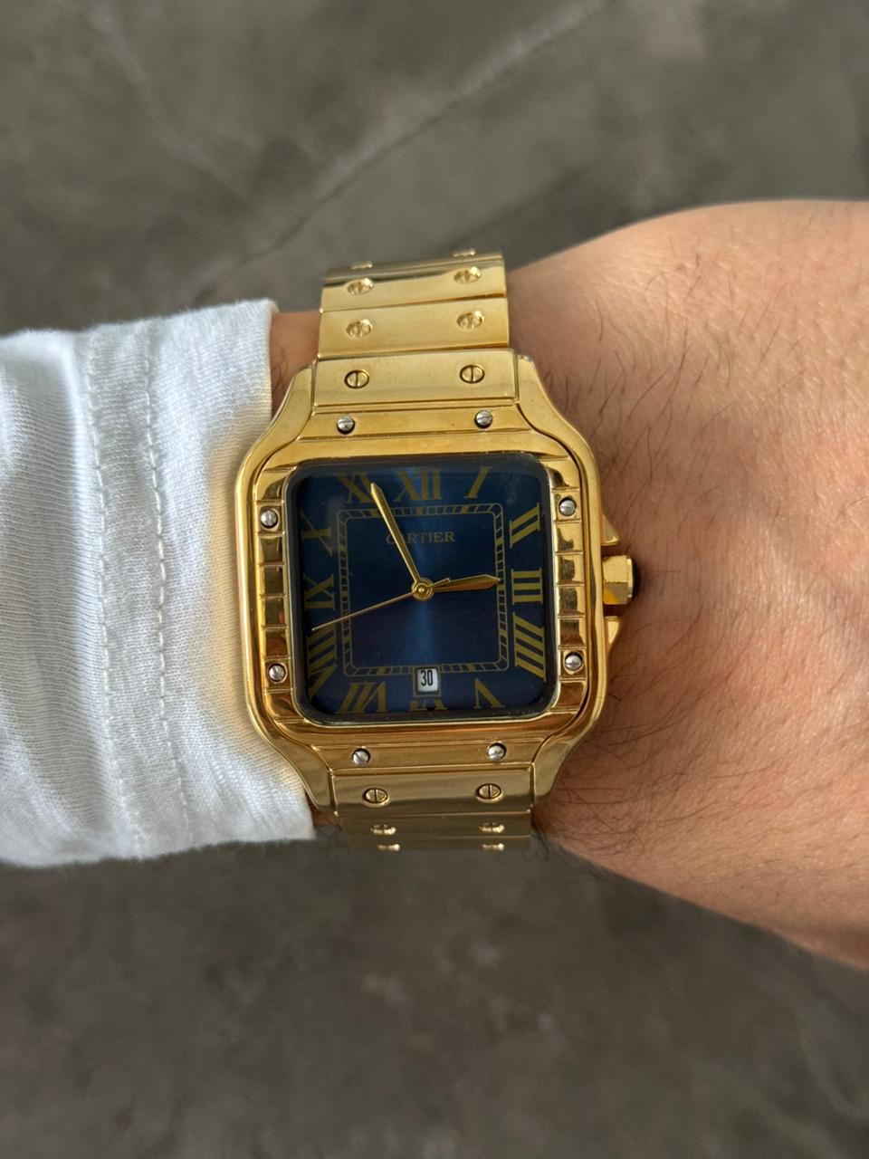 Crtr Santos Metalico Dorado Tablero Azul