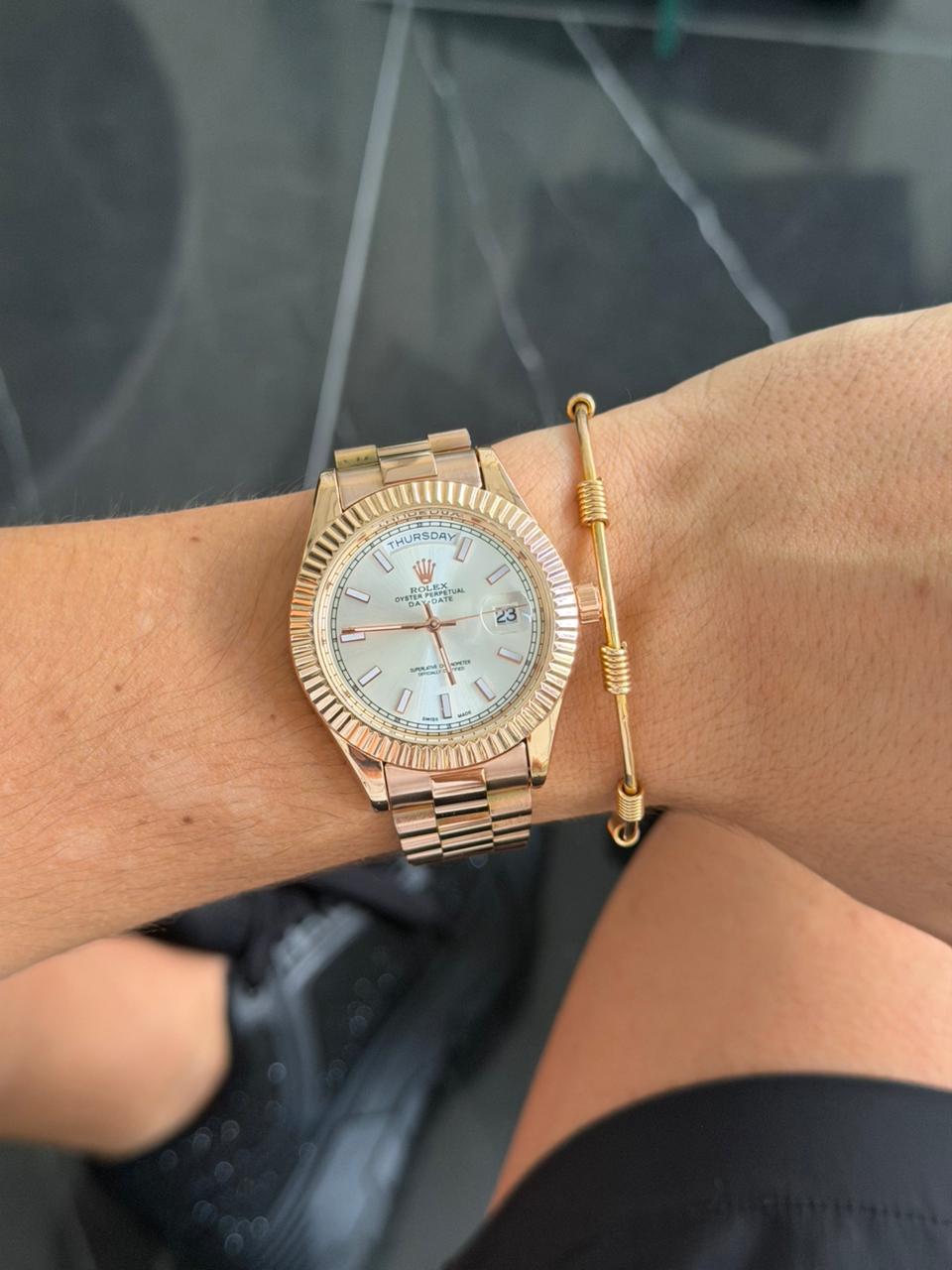 Rlx President Oro Rosa Tablero Plateado