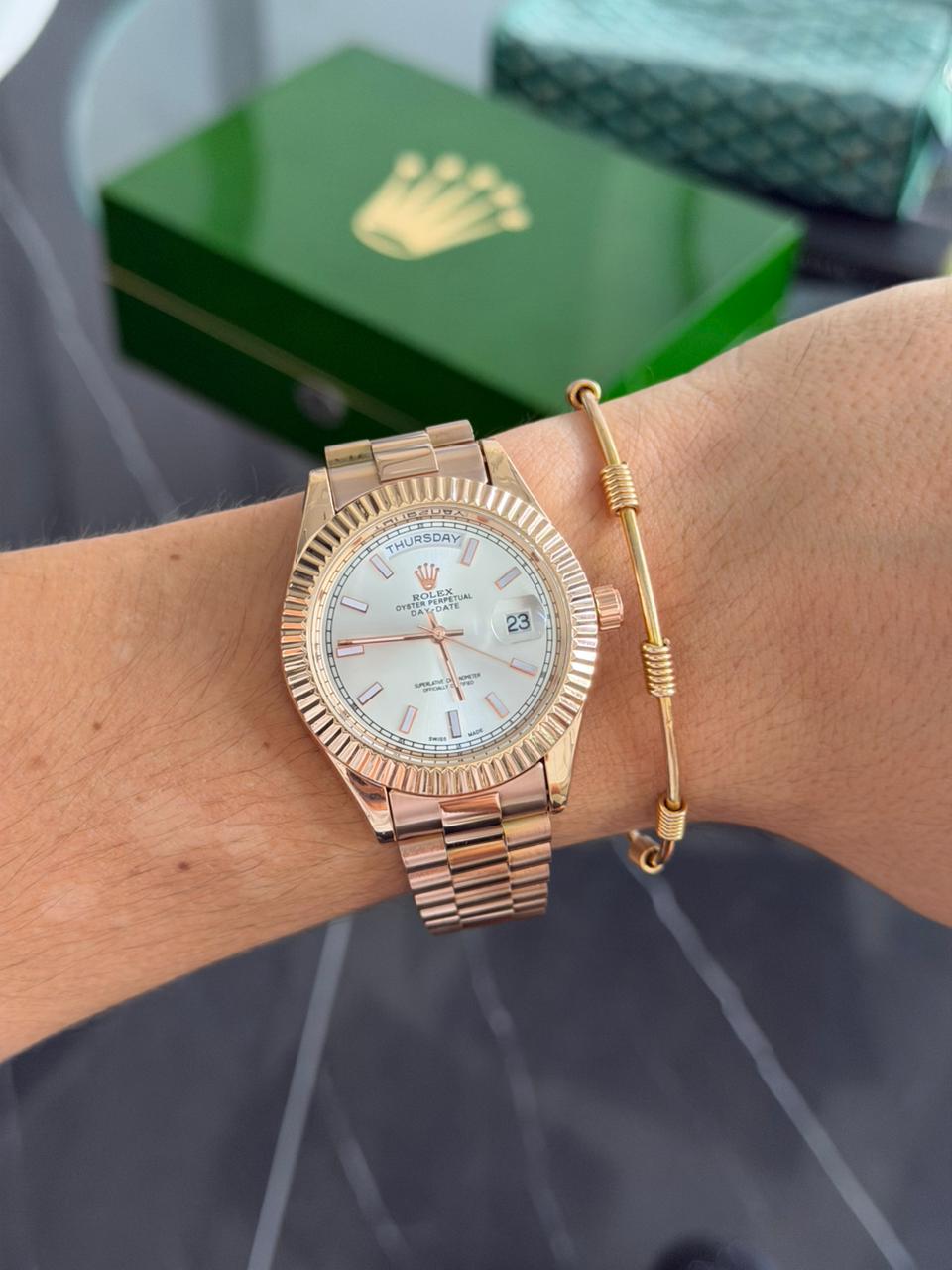 Rlx President Oro Rosa Tablero Plateado