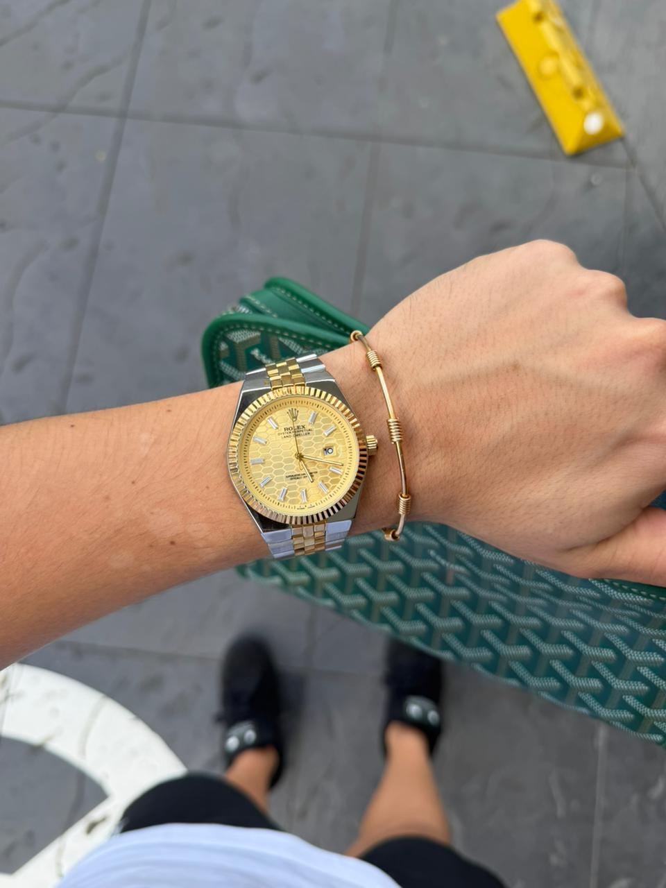 Rlx Oyster Luxe Bicolor Dorado Tablero Dorado