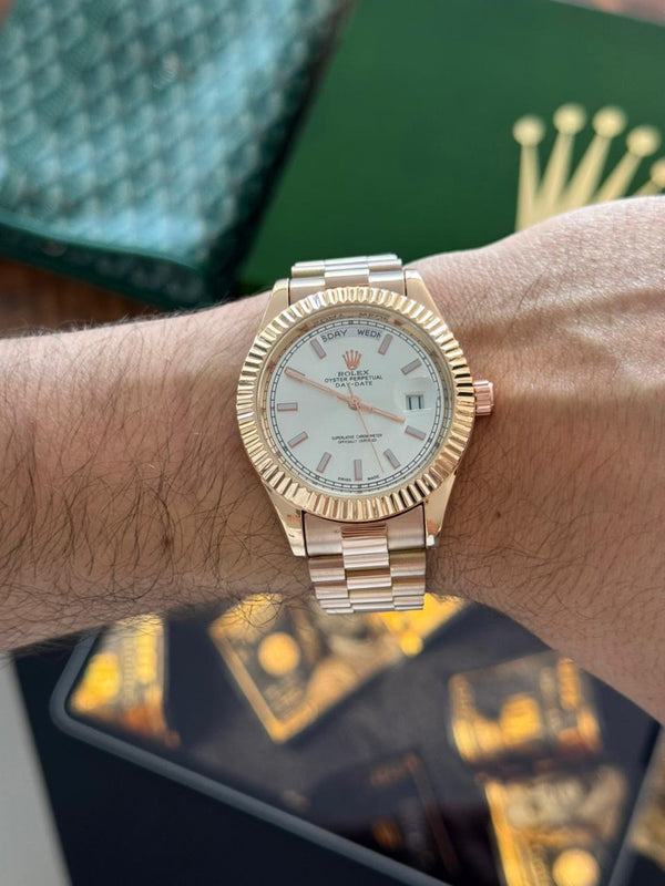 Rlx President Oro Rosa Tablero Plateado
