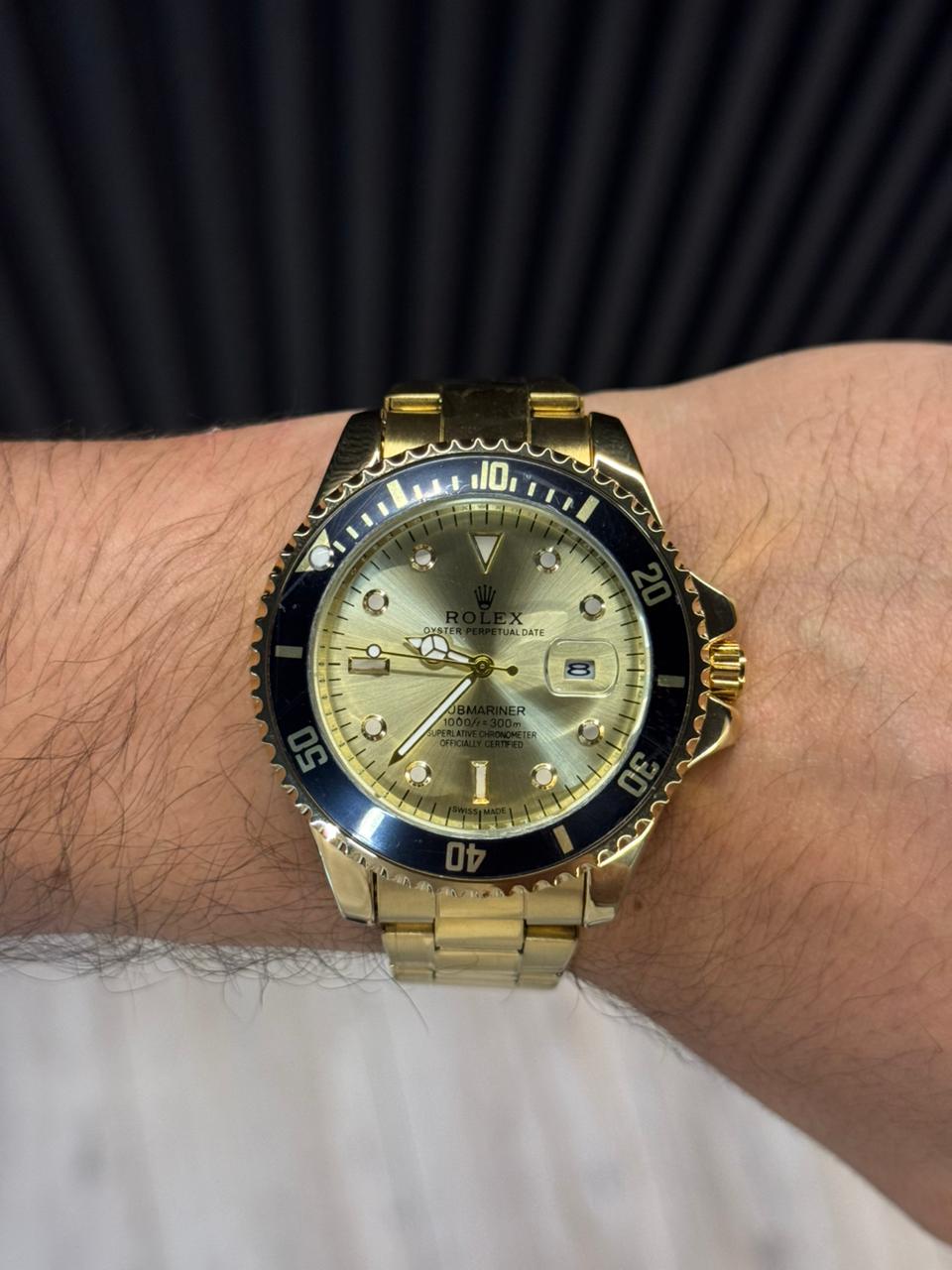 Rlx 2026 Submariner Dorado Tablero Dorado Negro
