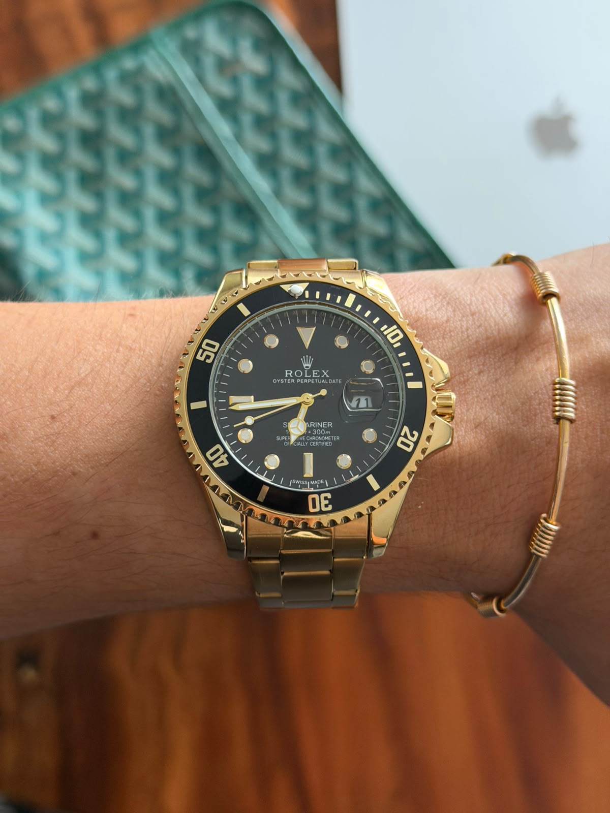 Rlx 2026 Submariner Dorado Tablero Negro Bisel Negro