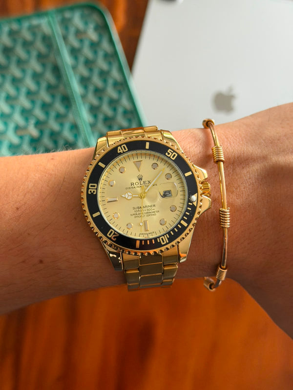 Rlx 2026 Submariner Dorado Tablero Dorado Negro