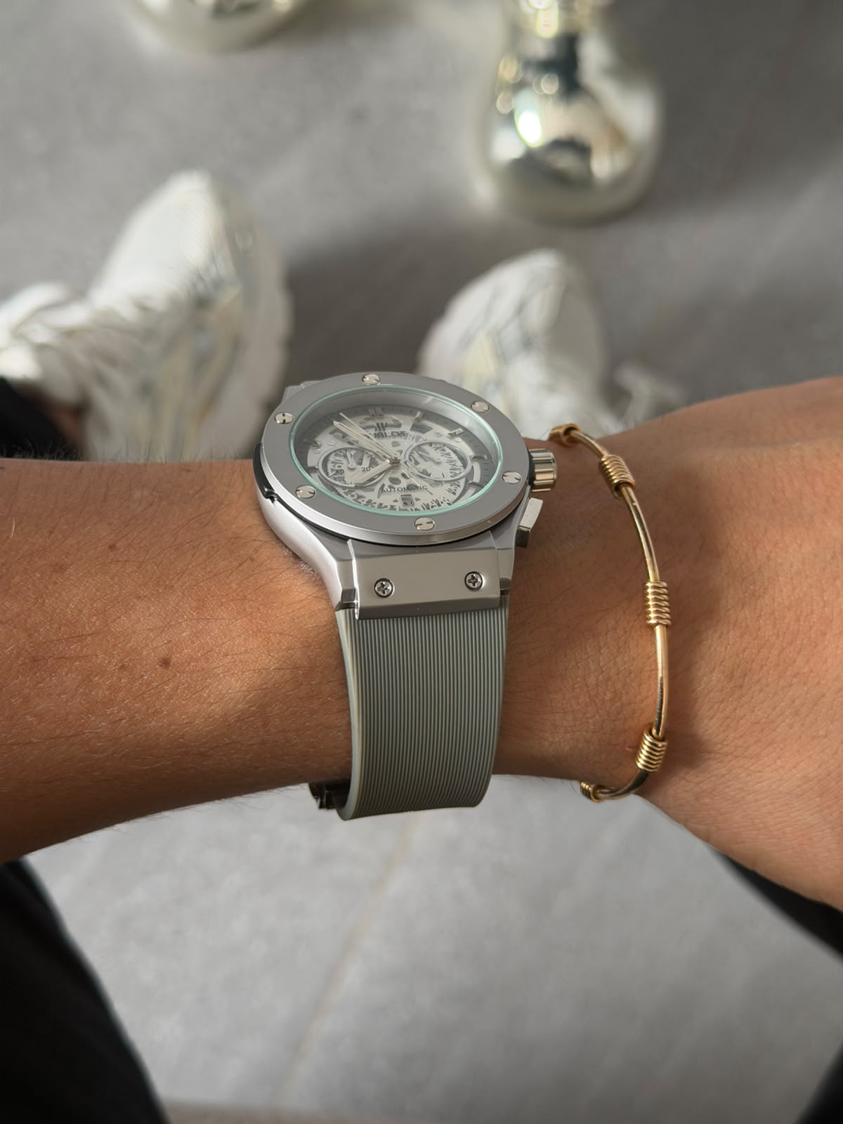 Hblt Meca Goma Gris Tablero Plateado
