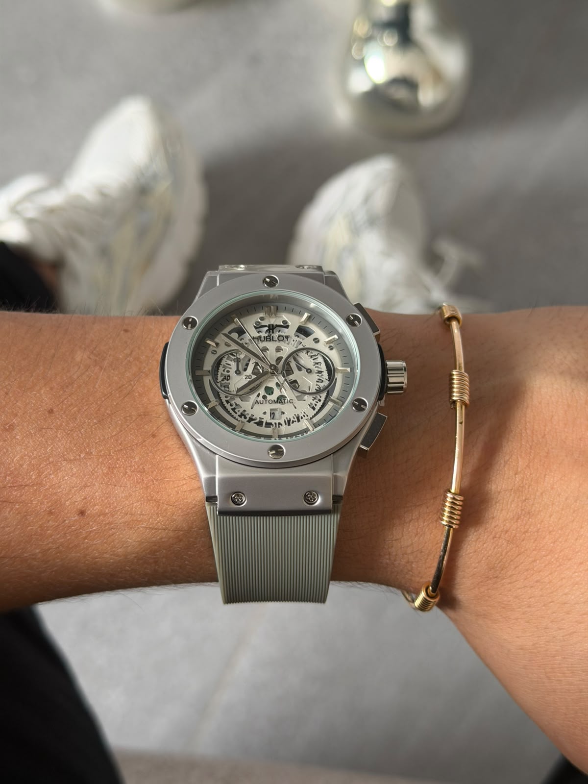 Hblt Meca Goma Gris Tablero Plateado