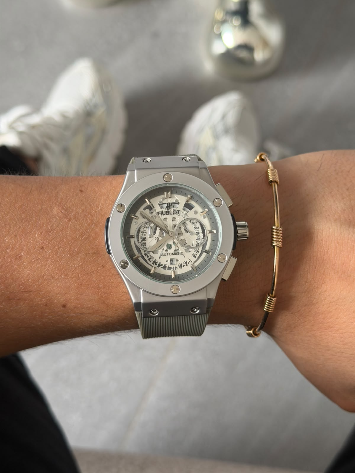 Hblt Meca Goma Gris Tablero Plateado