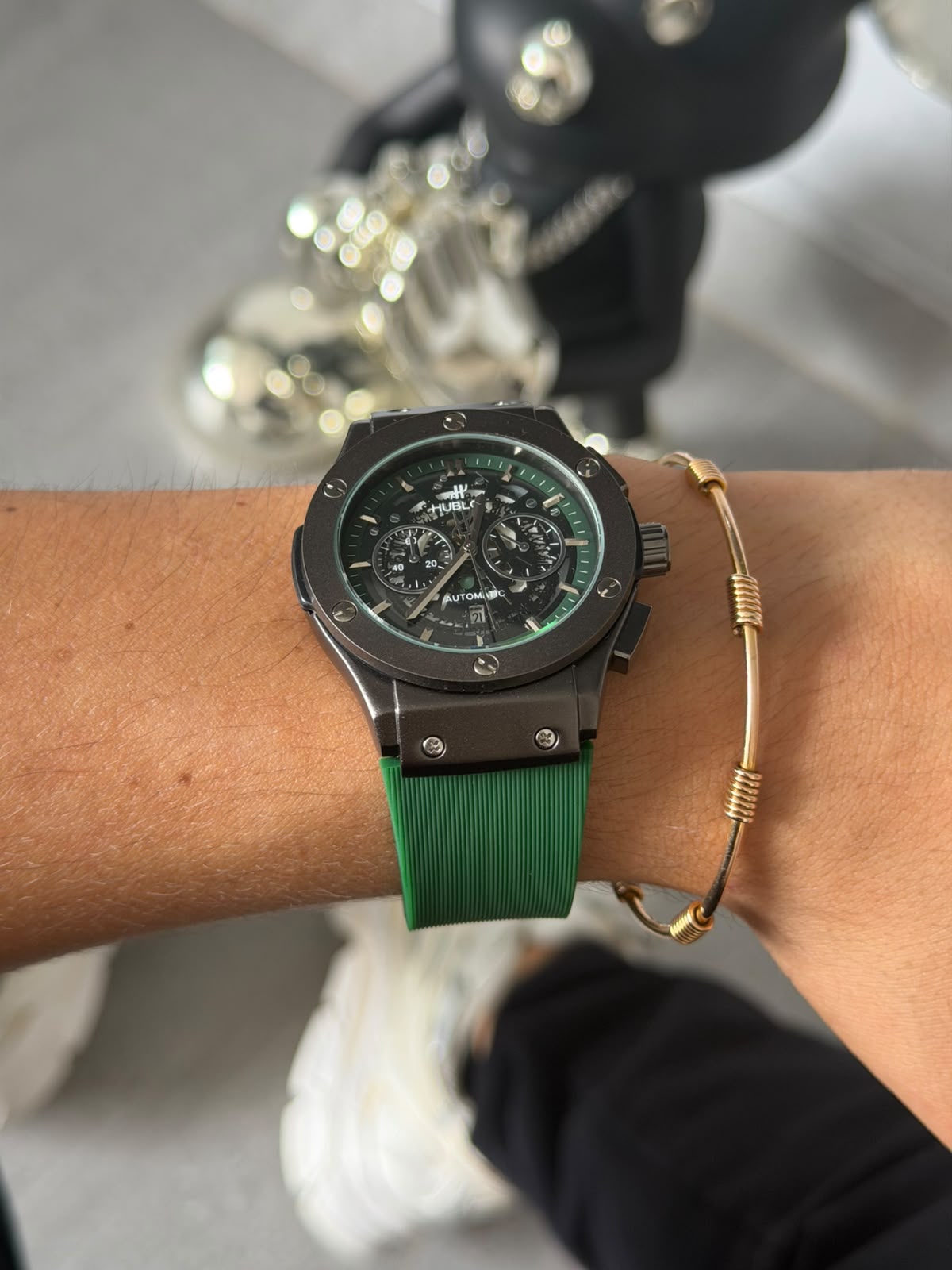 Hblt Meca Goma Verde Tablero Negro