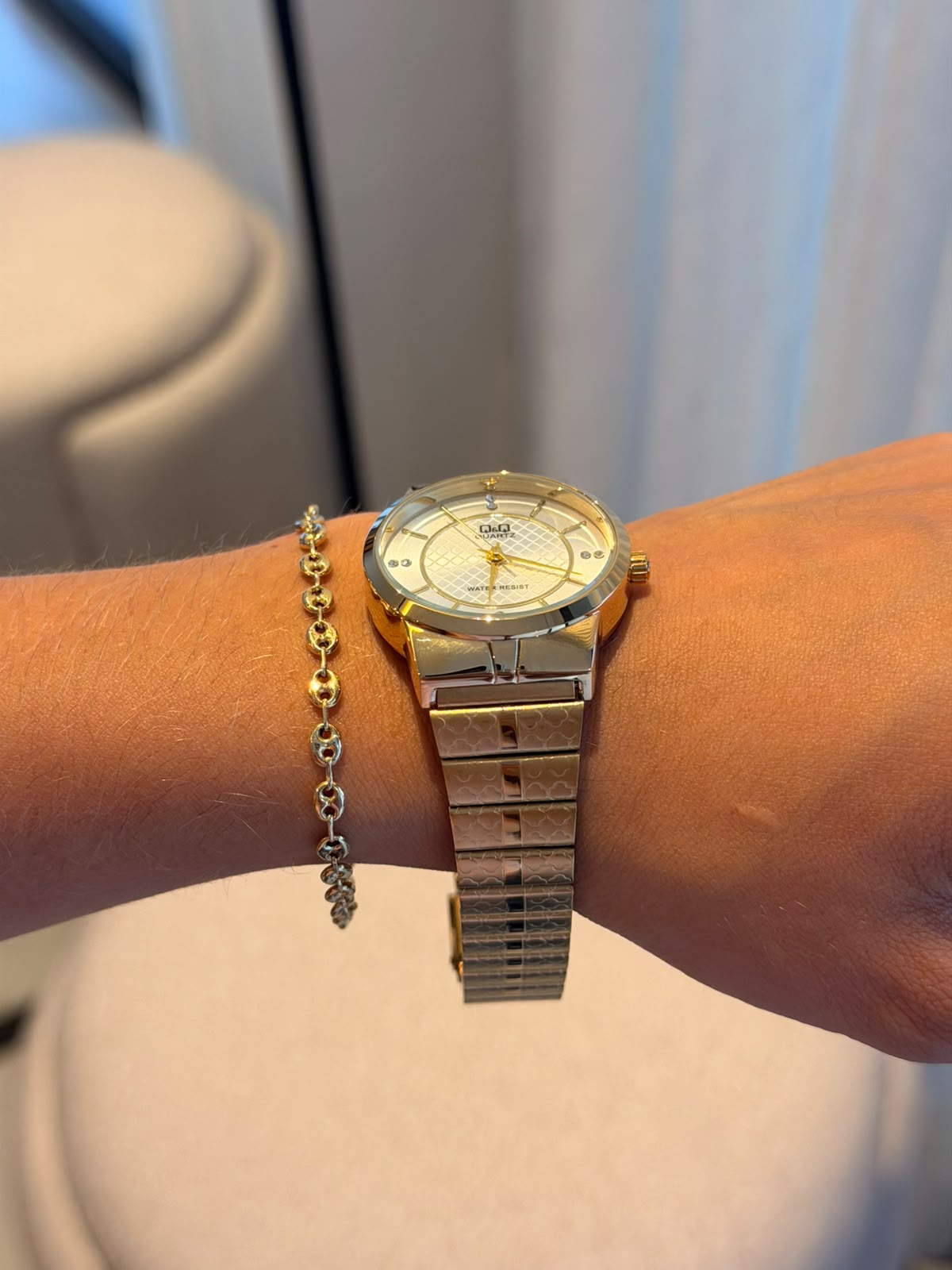 QYQ QT Mujer Dorado Tablero Plateado