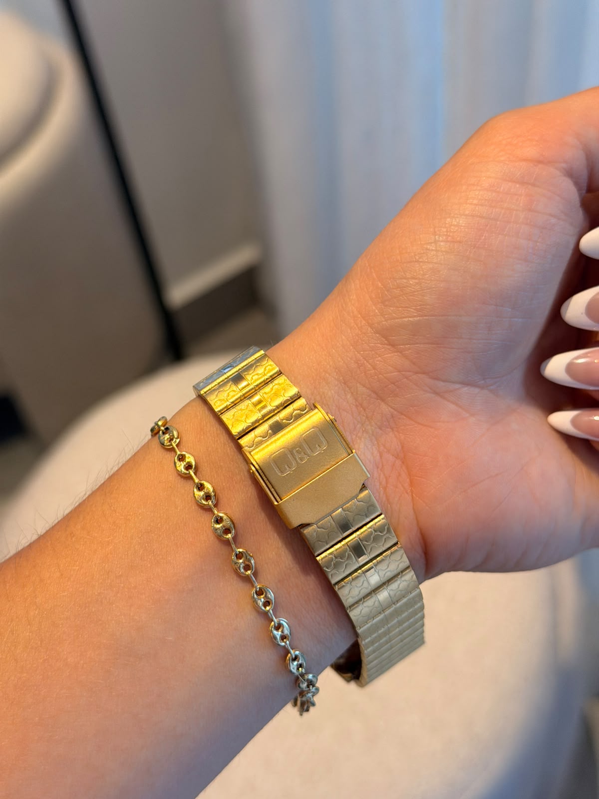 QYQ QT Mujer Dorado Tablero Plateado