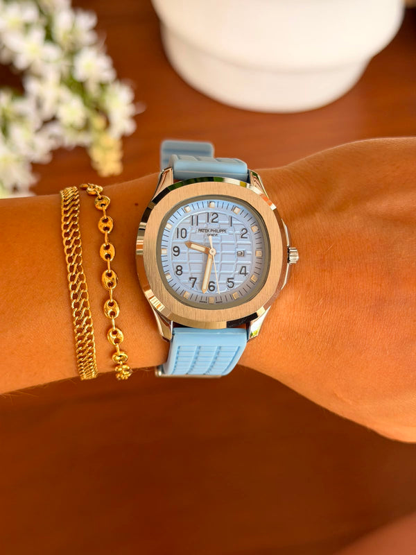 Ptk Mujer 2026 Goma Azul Cielo Tablero Azul Cielo Plateado